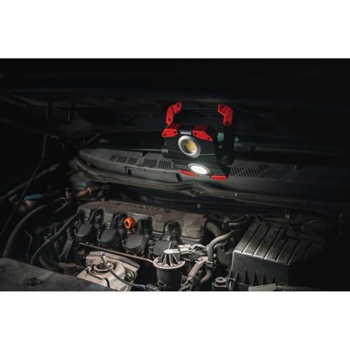 NEBO OMNI 2K Rechargeable Work Light - 2000 Lumens COB, 6 Modes, Magnetic Handles, Built-In Power Bank, Water Resistant, Portable Camping Lantern