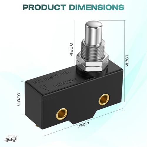 Golf Cart Brake Light Micro Switch - 3 Terminal Plunger