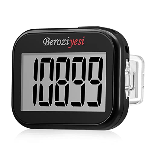 3D Pedometer for Walking - Accurate Step Counter with Clip & Lanyard - Black
