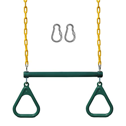 Trapeze Swing Bar with Heavy Duty Chains - Green