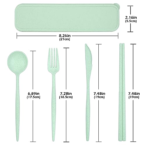 Portable Reusable Utensils Set with Case - 4 Colors