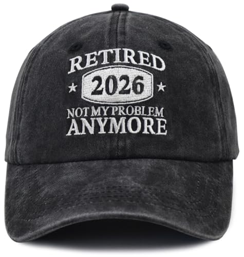 Xpayzere Not My Problem Anymore Retirement Baseball Cap Black Adjustable Cotton Hat for Men Women