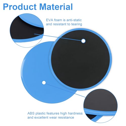 Dual-Sided Exercise Gliding Discs - Core Workout Fitness Sliders - Blue