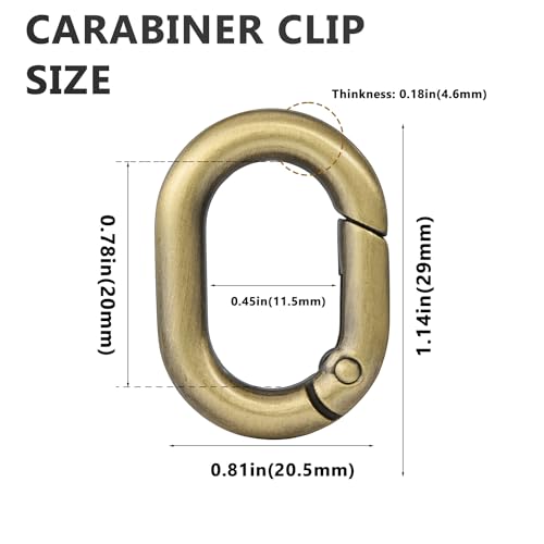 10Pcs Brass Metal Spring Oval Rings - 3/4 Inch Keychain Clips