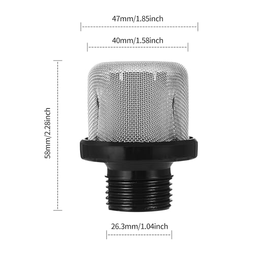 2 Pack 288716 Airless Paint Sprayer Inlet Suction Strainer, 3/4 Inch Thread, Compatible with Magnum X5 LTS15 X7 LTS17 ProX7 ProX17 ProX9 ProX19, Replaces 243-082, 243082, 195697