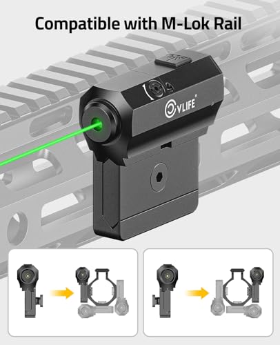 Green Laser Sight for Rifle - Low Profile M-Lok & Picatinny Mount