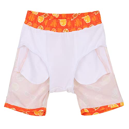 Boys' Quick Dry Beach Swim Trunks with Pockets - 3T Orange-Fruit