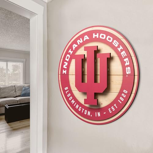 3D Circle Backer Wall Art - Indiana Hoosiers - Ready to Hang