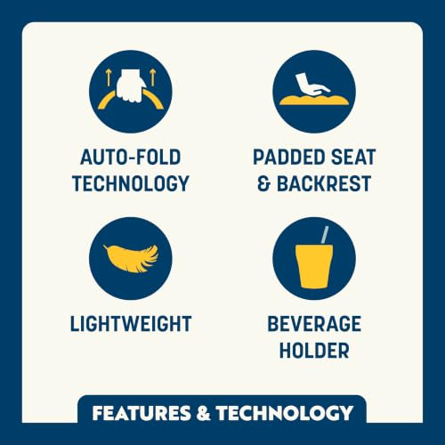 GCI Outdoor Quik-E-Seat Portable Folding Tripod Stool with Drink Holder