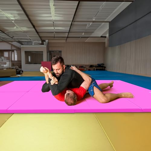 Folding Gymnastics Mat - 10x4 Feet, 2-Inch Thick - Pink