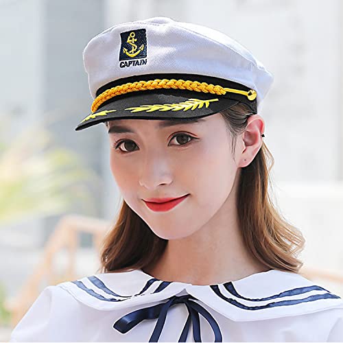 N-KONGJIAN Yacht Captain Hat – Adjustable Flat Sailor Cap (Black) for Men & Women