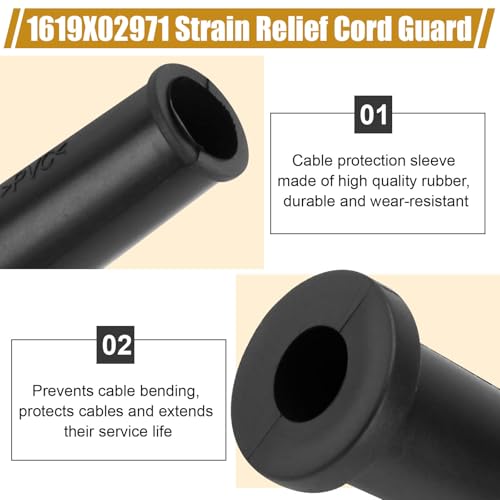 1619X02971 Strain Relief Replacement Part Cord Boot Protector, Strain Relief Cable Sleeve Hose Rubber for Skil Worm Drive Circular Saw HD5750 5825 HD77 HD77M for SKIL Saw Replacement Part - 2 Pcs