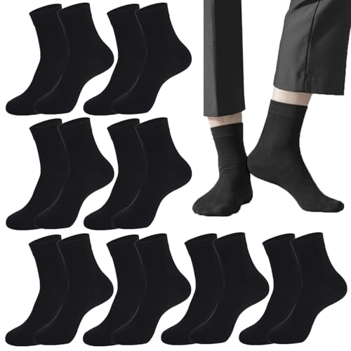 Crew Athletic Socks for Men - Moisture Wicking, Cushion - 8 Pairs, Black