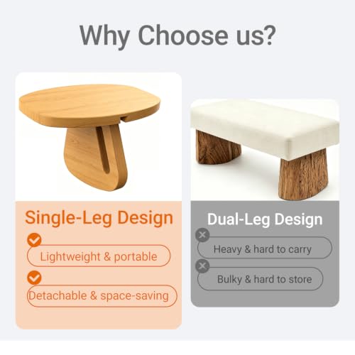 Ergonomic Pine Meditation Bench - Portable Prayer & Yoga Seat