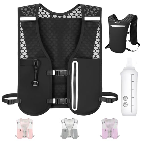 Running Hydration Vest with 500ml Soft Flask - Black