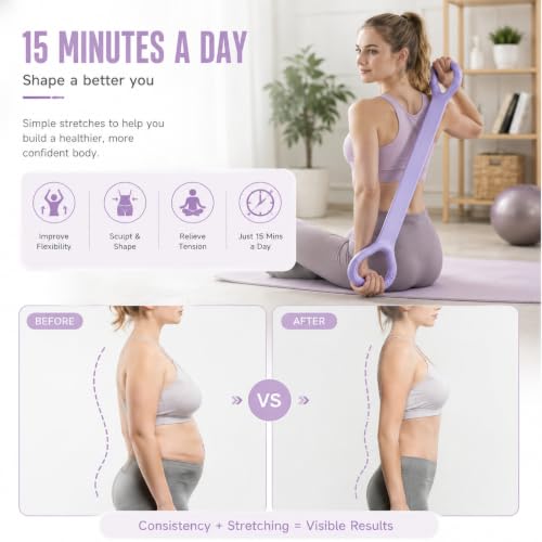 3-Pack Figure 8 Resistance Bands with Handles for Yoga & Home Workout