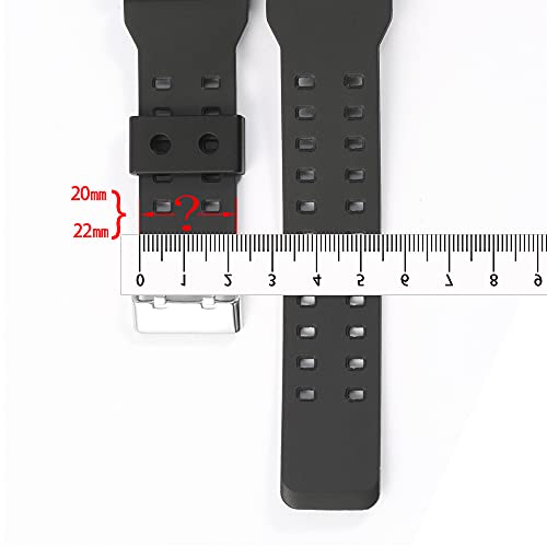 Resin Keeper Loop Replacement for Casio Watch Band - Black 20mm (3 Packs)