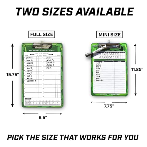 Baseball Softball Coaches Clipboard – Dry Erase Lineup Board