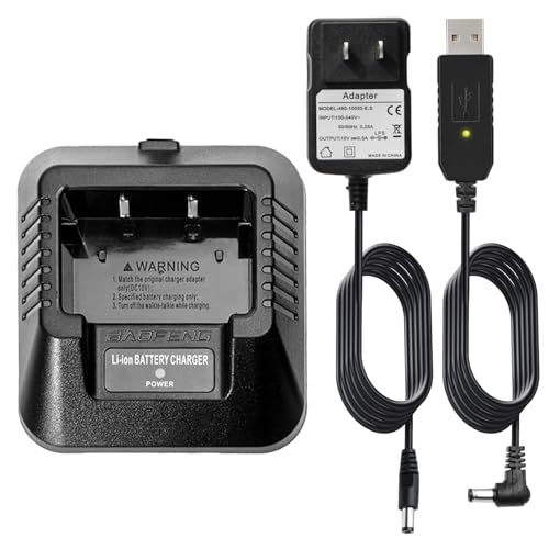 Walkie Talkie Charger Kit - Dual Charging Base for UV-5R, BF-F8HP