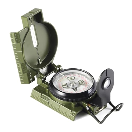 Multifunctional Military Navigation Compass with Inclinometer - Waterproof & Impact Resistant for Hiking and Camping