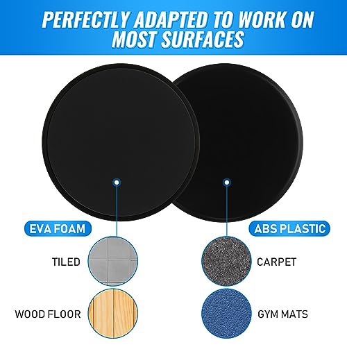 24 Pcs Abdominal Exercise Sliders - Dual Sided Workout Discs - Black