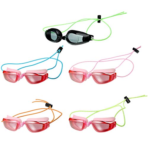 Swim Goggle Bungee Strap - 10 Sets in Green, Blue, Pink, Yellow, Orange