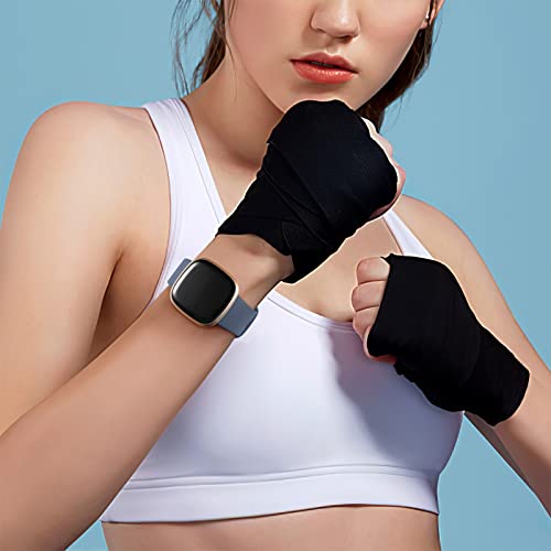 Soft TPU Sport Strap Bands for Fitbit Sense/Versa 3/4 - 4 Pack Small, Black/Modena/Bluegrey/Pinegreen