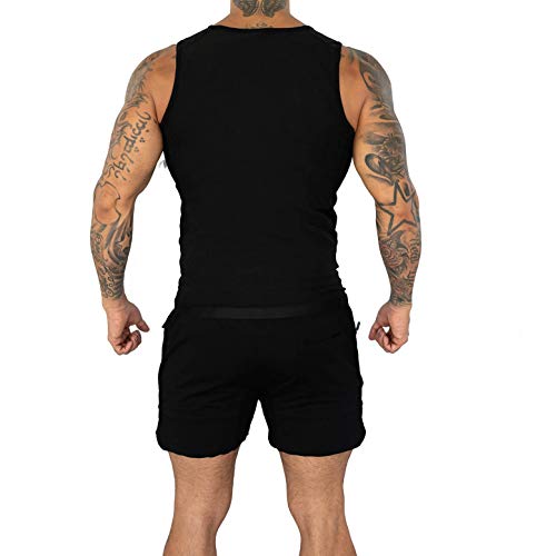 Men's Sauna Suit Compression Vest - Heat Trapping Zipper Top - Black / Large-X-Large