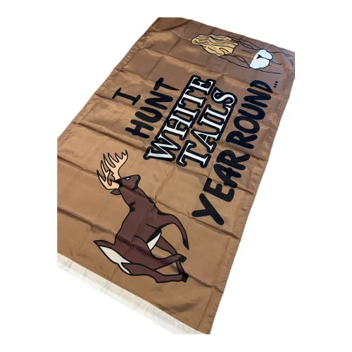 Hunt White Tails Year Round 3x5 ft Polyester Hunting Flag Banner, Outdoor Decor