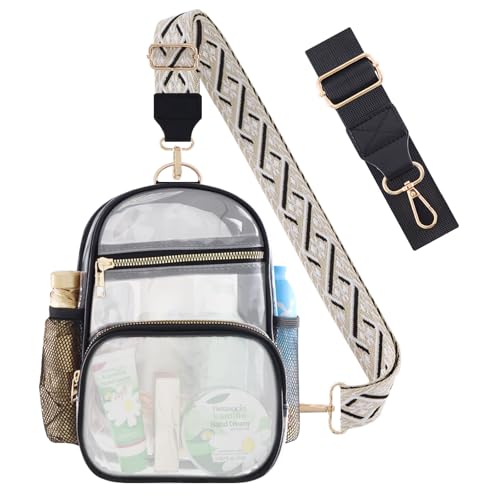 MOVOYEE Clear Stadium Approved Water Bottle Holder & Purse - Black B, for Sports & Concerts