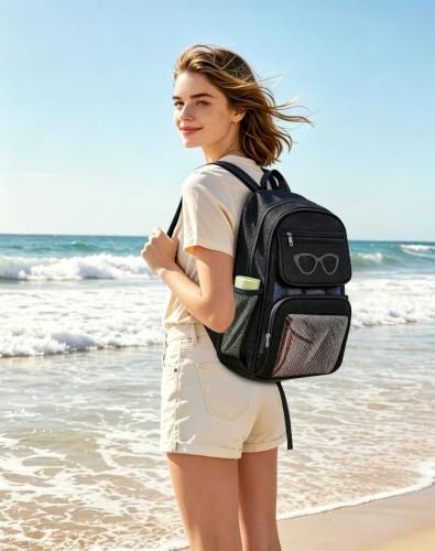 Heavy Duty Mesh Backpack - Transparent Beach & Pool Bag