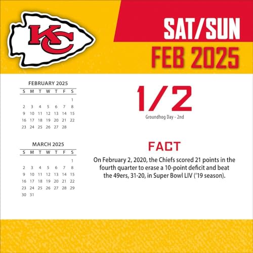 Kansas City Chiefs 2025 Box Calendar - Daily Facts & Trivia