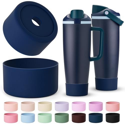 Silicone Boot Protector Sleeve for Owala 30oz & 40oz Bottles - Grey Blue