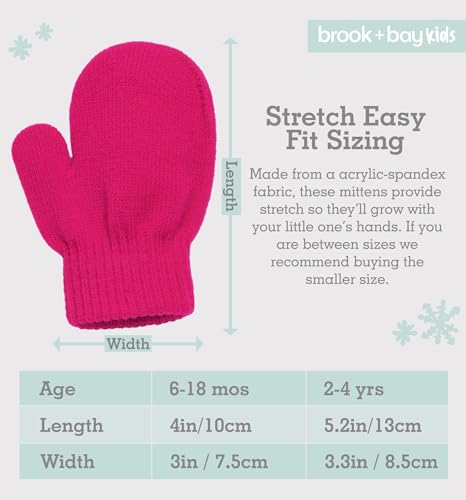 Toddler Mittens - Knit Magic Gloves for 6-18 Months - Purple & Pink