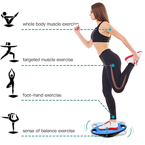Wobble Exercise Balance Board - No-Skid, Portable Handle, Classic Blue