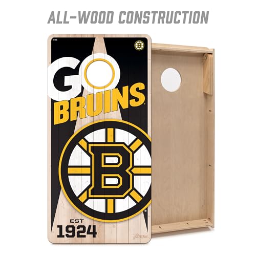 Boston Bruins Cornhole Set - 2' x 4' Wooden Game Boards