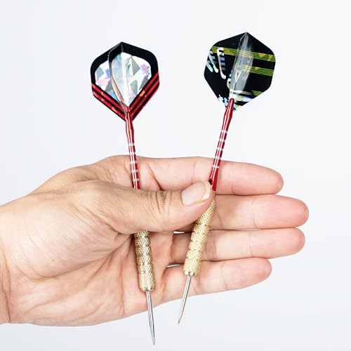 CHRDW Darts Metal Tip Set - 18 Steel Tips + 6 Flights, CNC Tips, Wrench Included