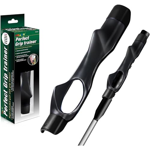 Golf Grip Trainer - Portable Aid for Fixing Slices - Black