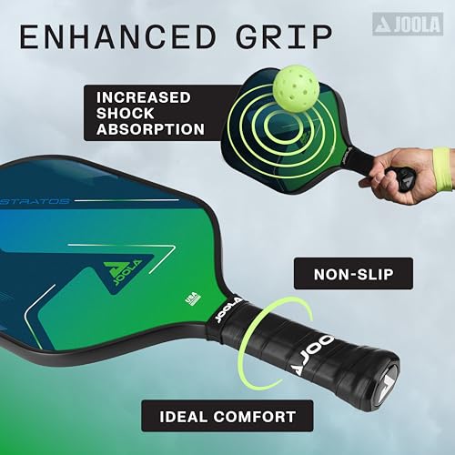 JOOLA Stratos Pickleball Paddle - Green Lightweight Fiberglass Core, USAPA Approved