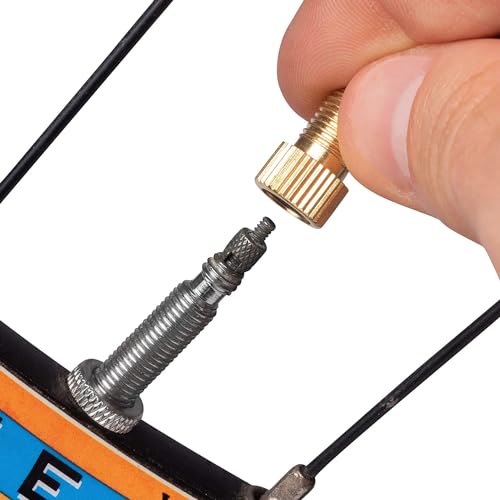 Brass Presta to Schrader Valve Adapter for Bike Tires - 4 Pack