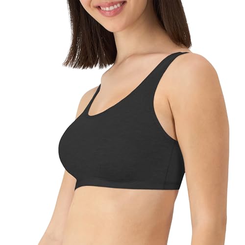 Hanes Women's Racerback Cotton T-Back Bralette (3 Pack)