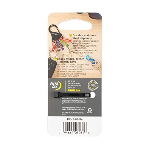 Nite IZE KeyRack Steel S-Biner Key Organizer Pack of 2 - Colorful Keychain Clips
