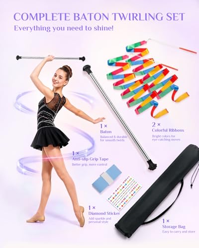 27-Inch Twirling Baton - Stainless Steel Majorette Baton Set