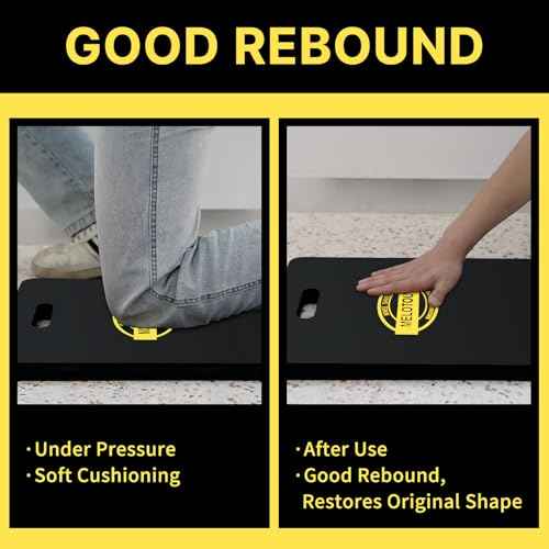 MELOTOUGH Kneeling Pad for Work Portable 1.1" Thick NBR Foam Kneeling Pads for Mechanics, Plumbers, Electricians & Gardening (Black)