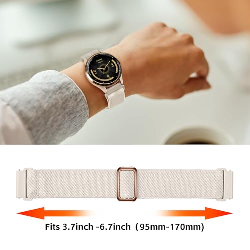 2 Pack 18mm Adjustable Elastic Nylon Sport Watch Straps - Black+Starlight