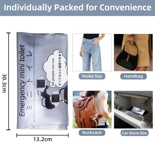 700ml Disposable Travel Toilet with Solidifier Gel - 6-Pack