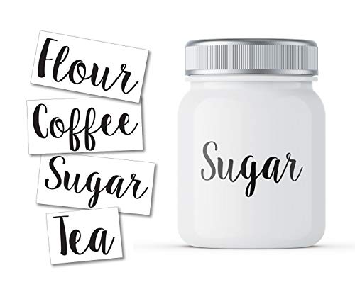 Kitchen Organization Decal Stickers for Jars - 4 Pack