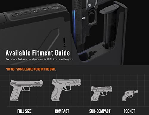 Biometric Bedside Gun Safe for Handgun - Quick Access Pistol Storage