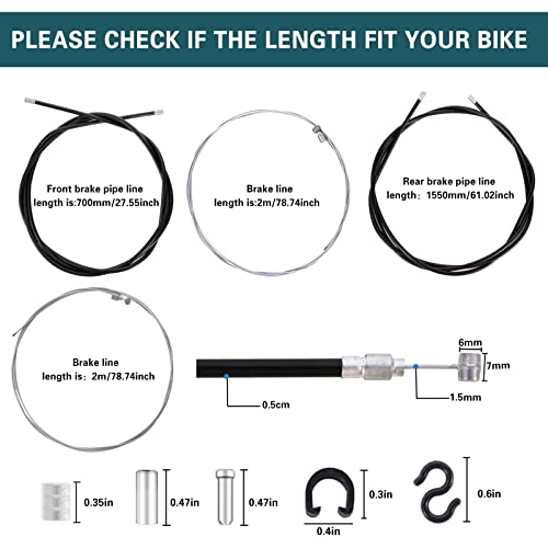 Bike Brake Cable Set - Front & Rear Universal Bicycle Cables