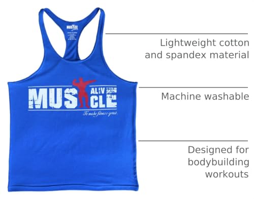 Men's Bodybuilding Cotton Racerback Tank Top - Stringer Style